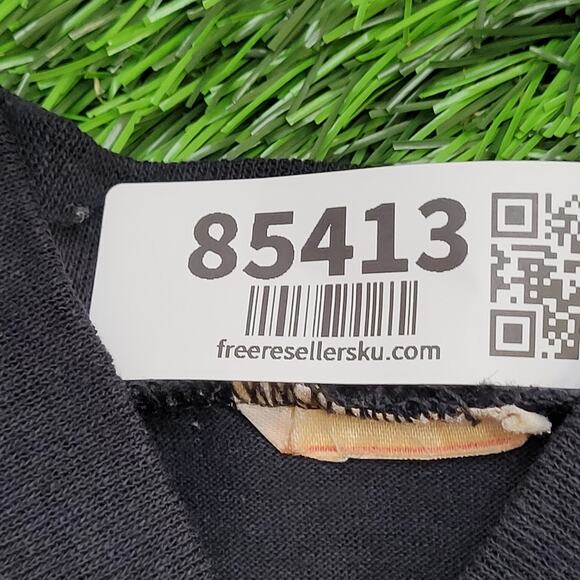 Vintage 90s Floral Flower Shirt Womens Large 20x25 Black USA - Picture 6 of 11